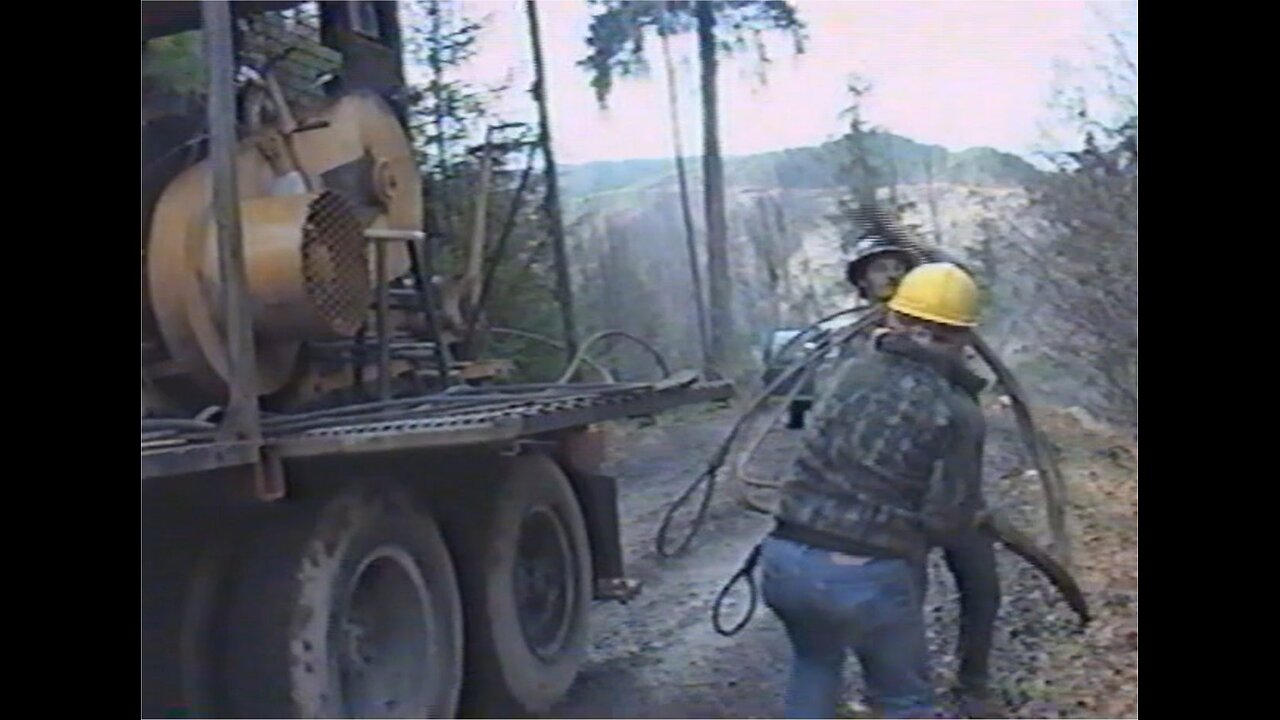 "Tree climbing in Oregon, Loggers style" 1993"