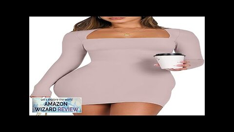 ANRABESS Women Long Sleeve Square Neck Sexy Bodycon Tight Cocktail Party Club Review