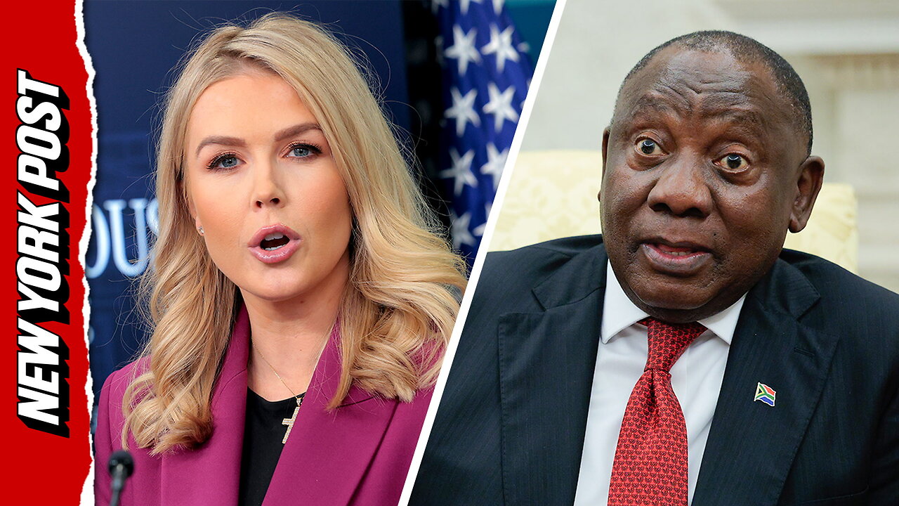 Running his mouth: Karoline Leavitt claps back at South African president