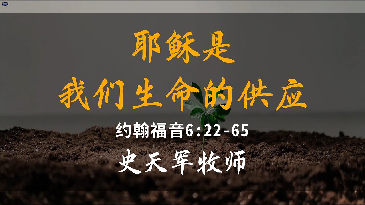 2025-11-9 《耶稣是我们生命的供应》-史天军牧师