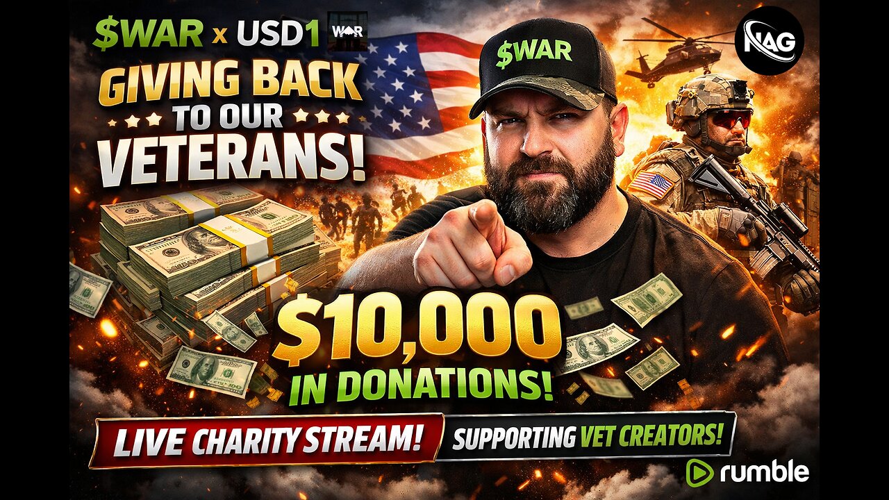 $WAR on USD1 LIVE - $10,000 DONATED TO VETERANS | Supporting Vet Creators on Rumble!