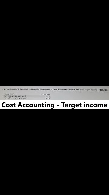 Cost Accounting: Use the following information to compute the number of units