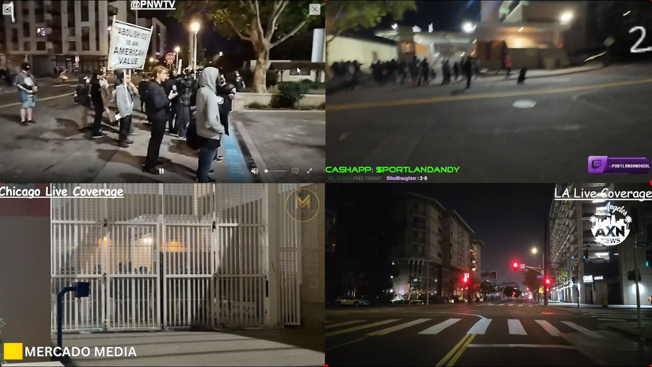 Replay of Protests in Portland and Chicago - 10/05