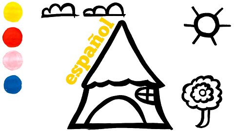 Cómo dibujar y colorear una cabaña para niños