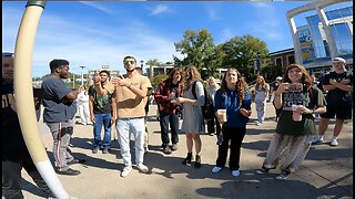 West Virginia University: The Holy Spirit Helps Me Draw A Lively Crowd, Correcting Confused Christians, Rebuking Hypocrites, Contending with Muslims, Answering Lots of Great Questions -- Eventually The Crowd Sobers -- A Great Day of Preaching!