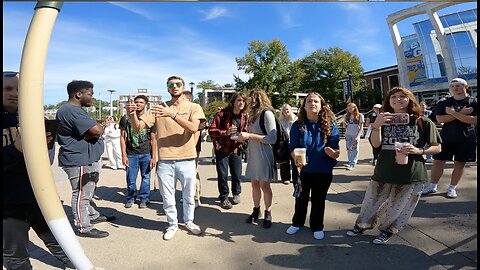 West Virginia University: The Holy Spirit Helps Me Draw A Lively Crowd, Correcting Confused Christians, Rebuking Hypocrites, Contending with Muslims, Answering Lots of Great Questions -- Eventually The Crowd Sobers -- A Great Day of Preaching!