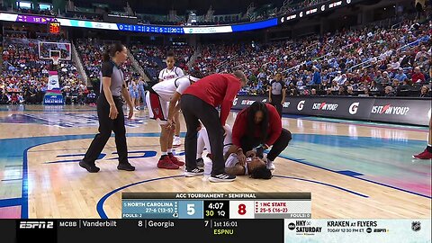 🤕 James SHAKEN UP, heads to locker | NC State vs North Carolina, ACC Women's Basketball Tournament