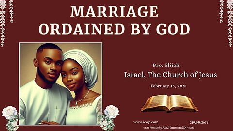 MARRIAGE ORDAINED BY GOD