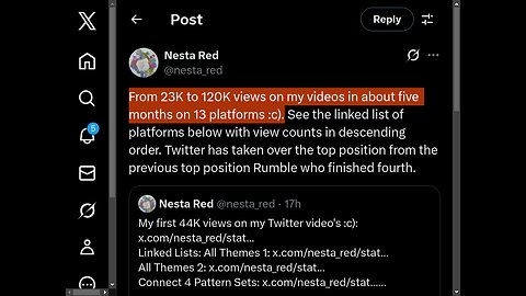 From 23K to 120K views on my videos in about six months on 13 platforms :c)