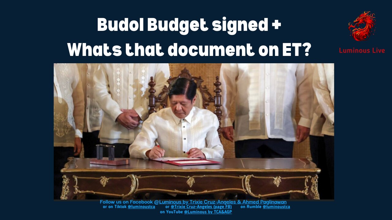 Budol Budget signed + Whats that document on ET