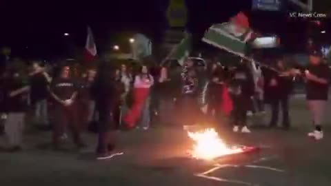 illegals burning our American flag