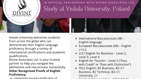 Vistula University Poland – Apply with Divine Associates Ltd