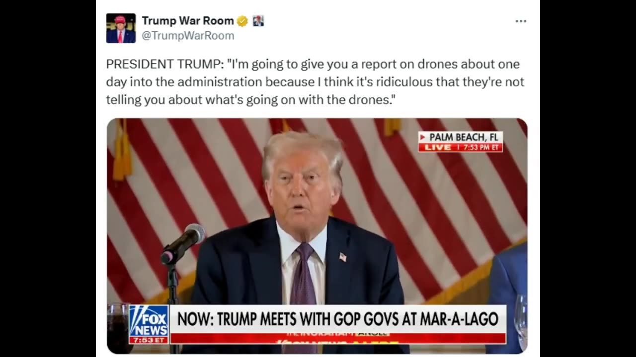 Trump Promises To Reveal What's Going On With The Drones! (Video)!