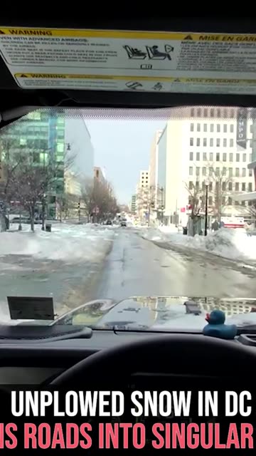 Unplowed Snow in DC Turns Roads Into Singular Lane