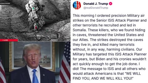 ISIS Terrorist Group Put on Notice by President Trump's Airstrike in Somalia