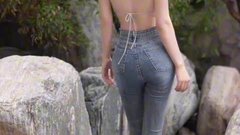 Hot Azure Denim Pants Sinuous Model Walk | Daily Beauty EP 883