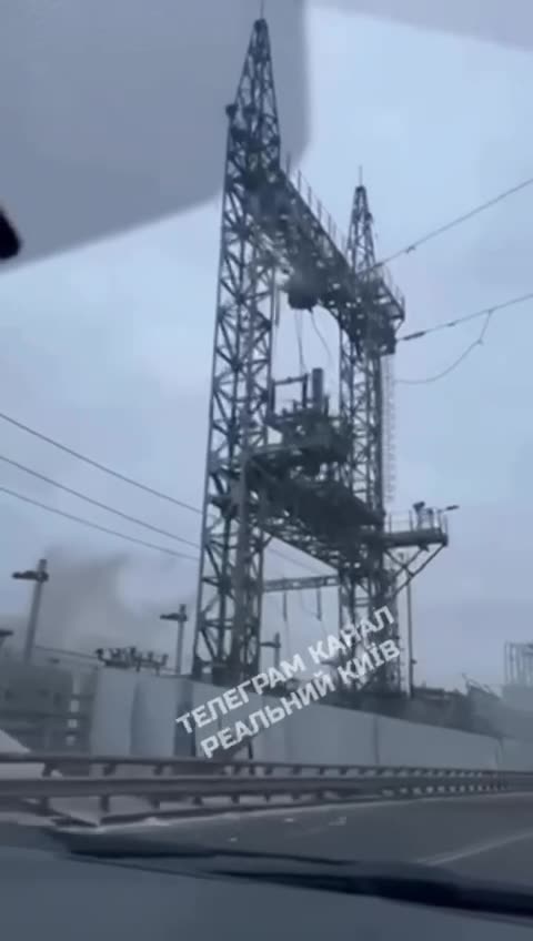 Russian channels publishing the aftermath of the strikes on the Vyshgorod hydroelectric