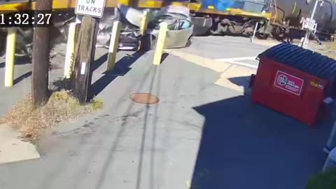 Surveillance footage shows moment 84-yr-old woman’s Lexus is crushed by a train in Andover, MA