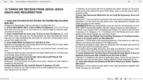 12 THINGS WE RECEIVE FROM JESUS DEATH AND RESSURECTION!!