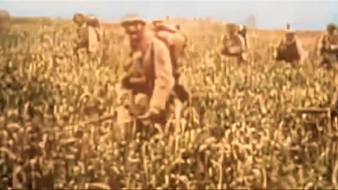 French troops marching lot on front