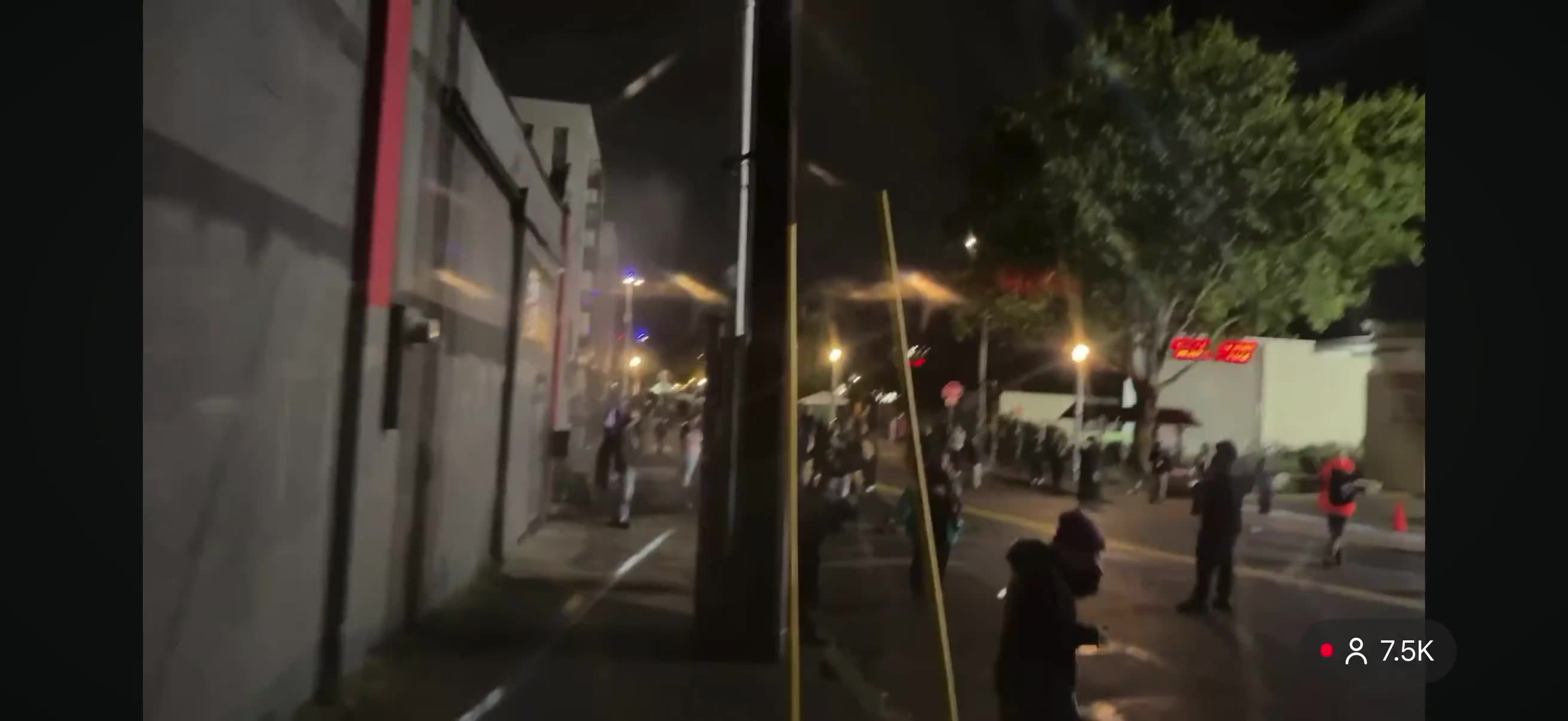 Huge brawl at the Portland ICE facility.