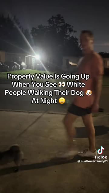 Property value is going up when you see white people walking their dog at night