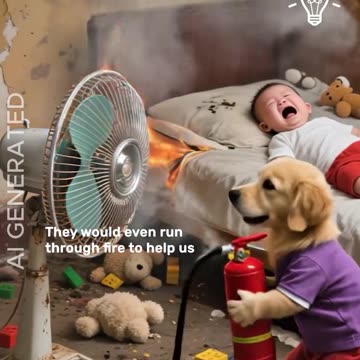 Furry Friend Runs To Rescue Baby!