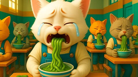 😱 Oh No! Kitten Vomits Noodles and Has Uncontrollable Diarrhea After School Lunch