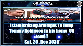 Islamist Gang Attempts To Jump Tommy Robinson in his home UK town !