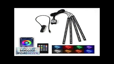 72LED Car LED Interior Ambient Foot Strip Light Backlight Remote Control+APP RGB Review