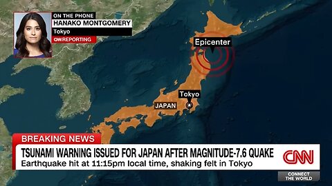 Tsunami alert issued for Japan after 7.6-magnitude earthquake
