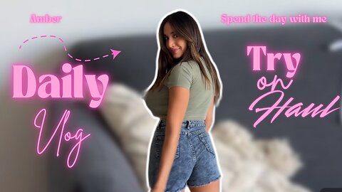 4K Green Crop Top with Blue Jeans Shorts Try on Haul with Amber | See Through!🥵