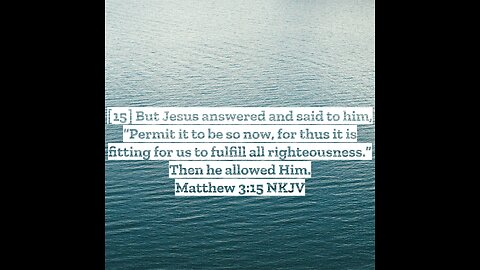 Why Did Jesus Need to be Baptized? Baptism of The Lord Matthew 3:13-17 #sermon #baptismofjesus