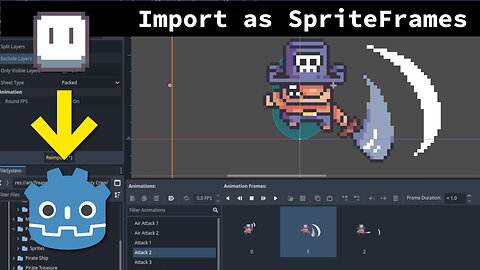 Import 2D Character Animations as AnimatedSprite2D Sprite Frames - Godot Aseprite Wizard Tutorial