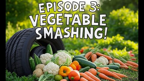 Vegetable Smashing Havoc with a Car Tire Episode 3