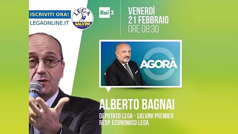 🔴 Interventi dell'On. Alberto Bagnai ospite ad Agorà su Rai3 del 21/02/2025.