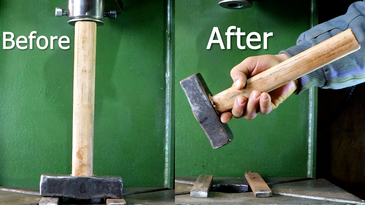 Hot To Change Handle For Hammer With Hydraulic Press