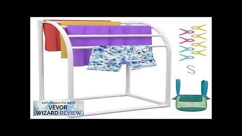 VEVOR Pool Towel Rack 5 Bar Milky Freestanding Outdoor PVC Curved Poolside Review