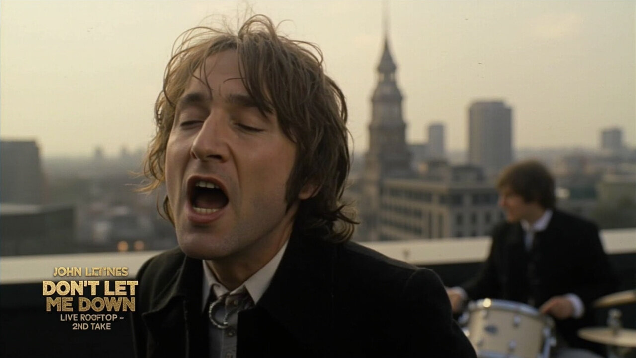 The Beatles LIVE ~ Roof Top ~ Don't Let Me Down 2nd version Portrait Format