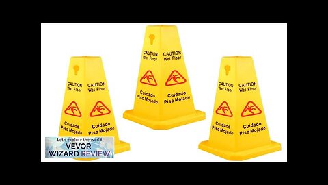 VEVOR 3 Pack Floor Safety Cone Yellow Caution Wet Floor Signs 4 Review