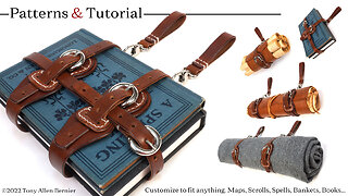 How to make leather belt straps for Books, Maps, Scrolls, Spells, Blankets, and just about anything!