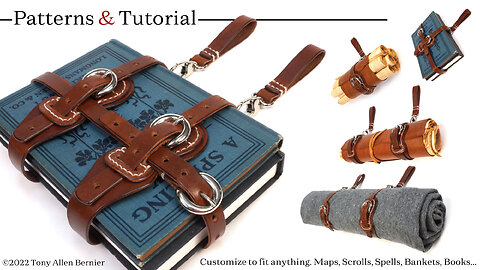 How to make leather belt straps for Books, Maps, Scrolls, Spells, Blankets, and just about anything!