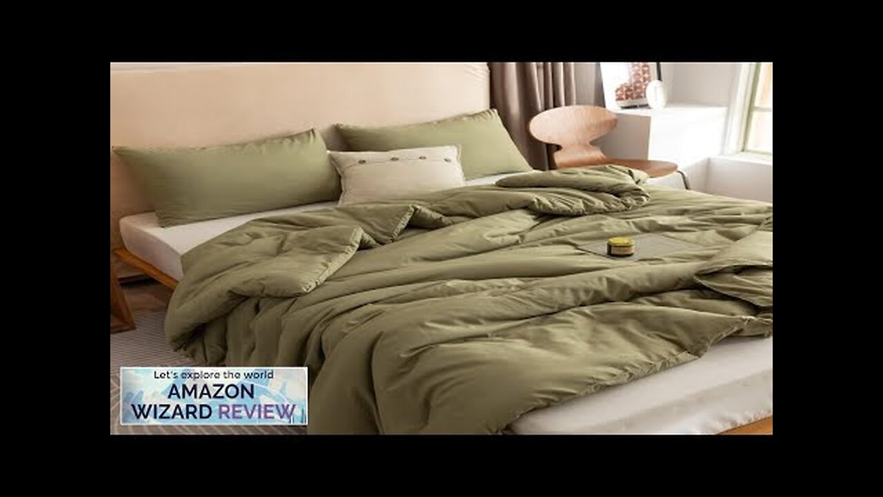 ROSGONIA Queen Comforter Set Olive Green 3pcs Bedding Sets Queen (1 Boho Review