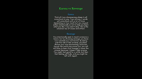 Karma vs Revenge