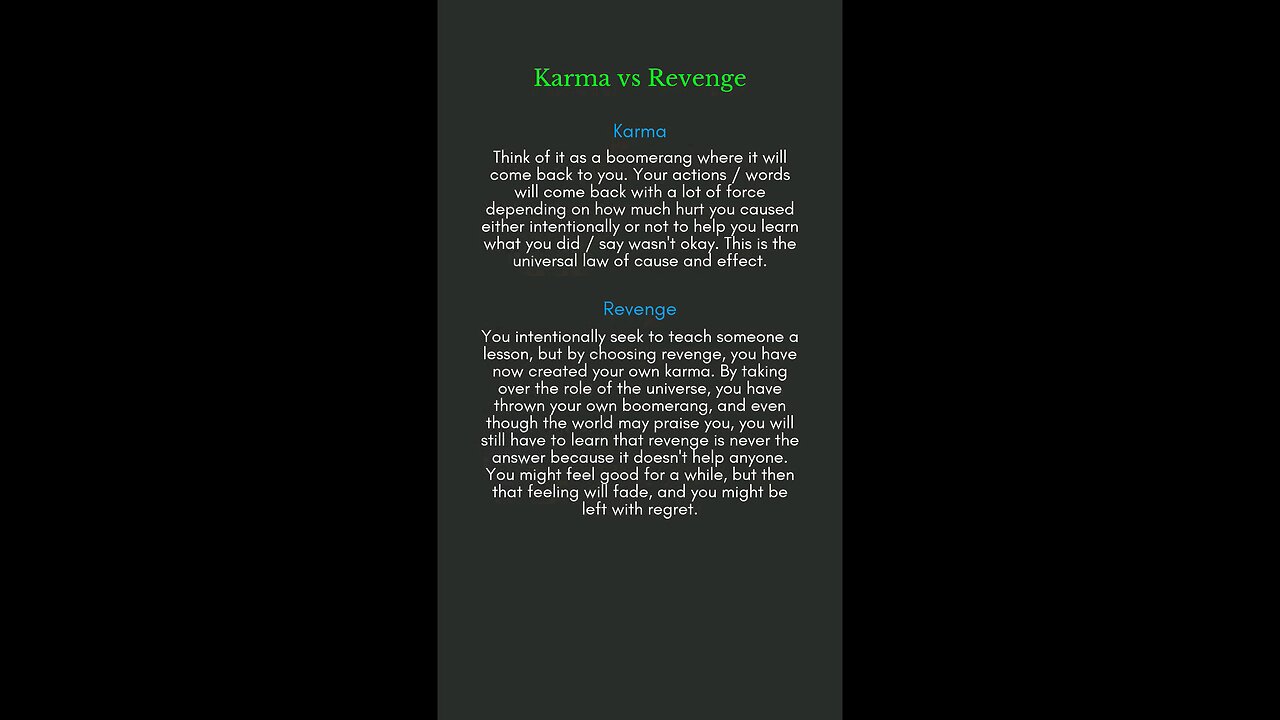 Karma vs Revenge