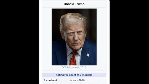 Trump pic as Acting President of VZ! Greenland! Contempt on Clinton! Matrix is breaking! 1/13/2026