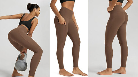 Women's High Waisted Leggings with Pockets, Tummy Control Non See Through Workout Athletic Pants.