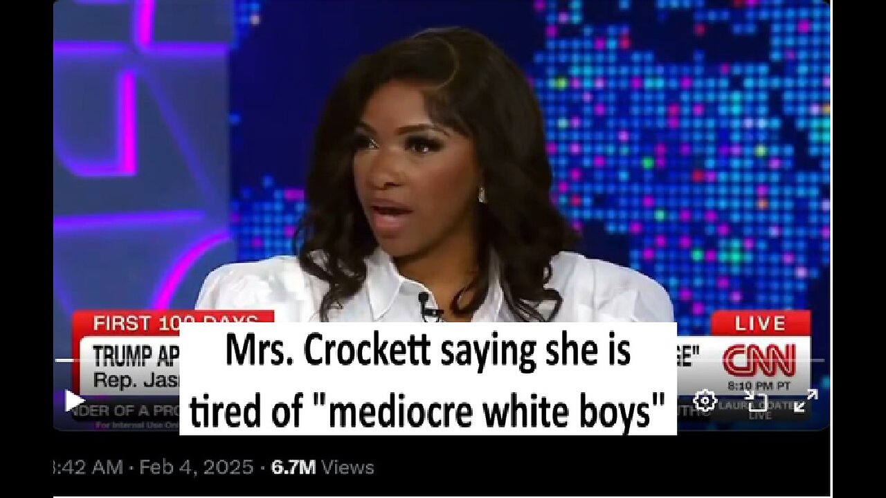 Rep Jasmine Crockett tired of “white tears” from white boys and DEI dying