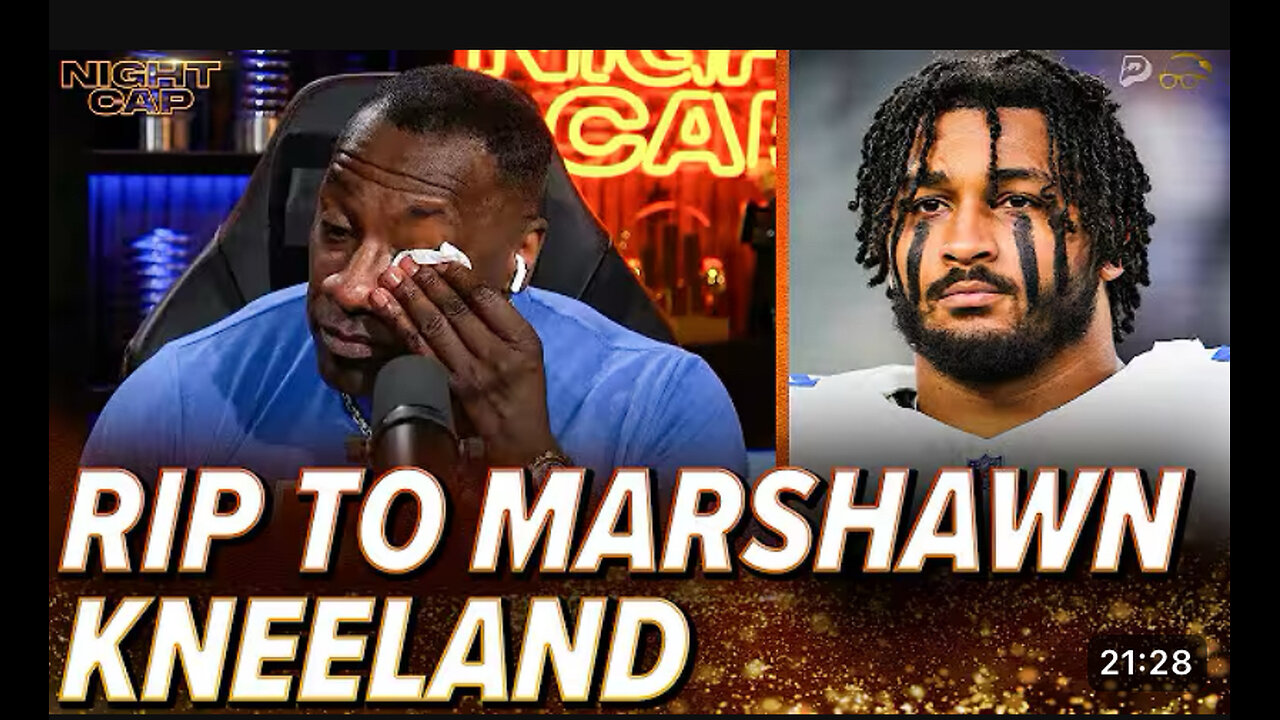 Shannon Sharp in tears reacting to Cowboys Marshawn kneel kneeland passing away