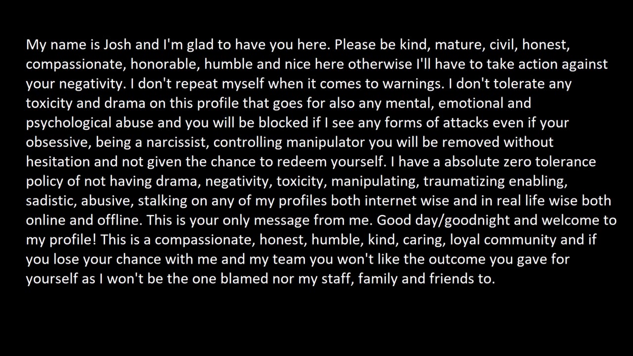 Important Statement from The Owner